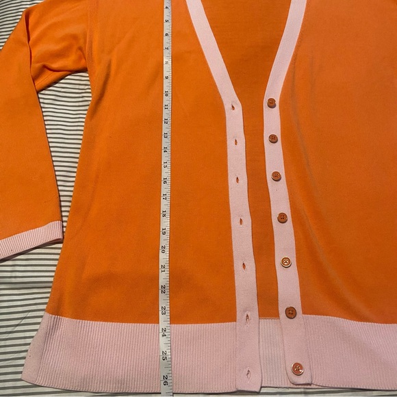 Small- Talbots- Beautiful Orange Cardigan- EUC! - Picture 4 of 6